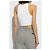 Crop top bianco senza maniche in cotone Dsquared2 con logo - vista 4