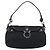 Salvatore Ferragamo Gancini Shoulder Bag Canvas Black Silver - vista 13