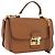 Miu Miu Madras Hand Bag Leather 2way Brown Gold