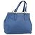 Miu Miu Tote Bag Leather Blue Gold
