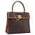 Céline CELINE Macadam Canvas Hand Bag PVC Leather Brown Gold