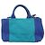 PRADA Canapa PM Hand Bag Canvas 2way Blue Gold Tone - vista 2
