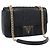 PRADA Gathered Chain Shoulder Bag Leather Black Gold Tone