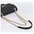PRADA Gathered Chain Shoulder Bag Leather Black Gold Tone - vista 7