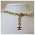 Collana Choker Chanel Logo Bianca Metallo - vista 3