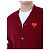 Comme Des Garcons V-Ausschnitt Strickcardigan aus Wolle mit rotem Herz-Patch - Ansicht 14
