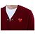 Comme Des Garcons V-Ausschnitt Strickcardigan aus Wolle mit rotem Herz-Patch - Ansicht 5