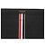 Thom Browne Clutch Medium Three Stripes in pelle martellata Nero - vista 3