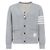Thom Browne Cardigã bordado Loopback Bar Gray - vista 5