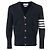 Thom Browne 4-Bar Wollcardigan mit V-Ausschnitt Navy - Ansicht 3