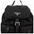 Prada Zaino in nylon con logo triangolare Nero - vista 3