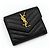 Autre Marque Cartera compacta de piel acolchada Black Gold