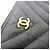 Chanel Clutch Matelassé Chevron Black Gold CC Logo Large - vista 3