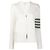 Thom Browne Rebeca clásica de algodón con cuello en V Blanco