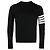 Thom Browne Four Bar Stripe Rundhals-Wollstrickpullover