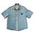 Prada Giacca sovracamicia in denim Triangle Blu da uomo
