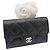 Chanel Tarjetero Classic Snap Caviar Black Silver