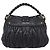 Miu Miu Gathered Hand Bag Leather 2way Black Gold Auth 213459V - Jerrillo