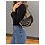 Borsa Crescent Chanel in pelle matelassé nera e perle - vista 8