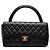 Borsa Chanel Medium Classic Kelly Flap in pelle d'agnello nera