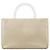 Prada Borsa Tote 1998 Ivory Spazzolato Plex con manici in plastica