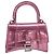 Balenciaga Hourglass Chain Top Handle Crocodile Embossed Leather Mini