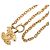 Collana con pendente matelassé Chanel CC placcato oro - vista 4