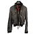 Dsquared2 Black Leather Bomber Jacket with Gold Hardware
