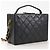 Borsa a tracolla Chanel in pelle matelassé nera - vista 3