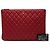 Clutch Chanel Red Large Quilted Caviar O Case - vista 7