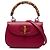 Bamboo Borsa Gucci Red Medium in pelle di vitello con manico in bambù