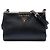 Prada Borsa a tracolla Light Frame in Saffiano nero e pelle City Calf