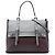 Borsa Satchel Prada Brown Large Bicolor City Calf Double Flap