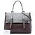 Borsa Satchel Prada Brown Large Bicolor City Calf Double Flap - vista 7