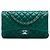 Chanel Green Medium Classic Lambskin Double Flap