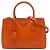 Prada Orange Small Saffiano Lux Galleria Double Zip Satchel