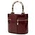 Bamboo Borsa Vanity Gucci in vitello lucido rosso con bambù - vista 2
