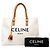 Céline Celine Cabas Tote Horizontal aus weißem Canvas mit Logo-Print - Ansicht 7