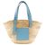 Borsa a Secchiello Loewe Marrone e Azzurro in Pelle e Rafia