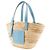 Borsa a Secchiello Loewe Marrone e Azzurro in Pelle e Rafia - vista 2