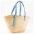 Borsa a Secchiello Loewe Marrone e Azzurro in Pelle e Rafia - vista 3