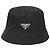 Prada Gorro bucket unisex a rayas con logo triangular negro