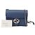 Gucci Borsa a tracolla piccola in pelle con Interlocking GG da donna, Blu
