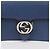 Gucci Borsa a tracolla piccola in pelle con Interlocking GG da donna, Blu - vista 3