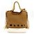 Borsa Tote Marni Marcel Summer in rafia marrone - vista 10