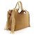 Borsa Tote Marni Marcel Summer in rafia marrone - vista 3