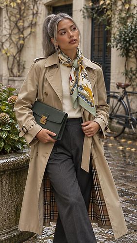 Look Burberry, Hermès, Louis Vuitton