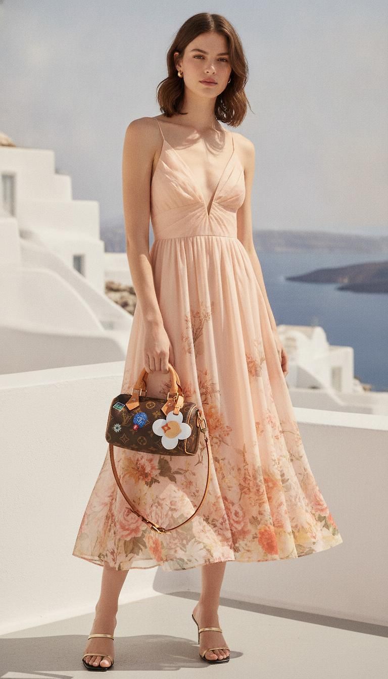Louis Vuitton & Zimmermann · Casual Summer Day look in Santorini by COTEL_9446 | JoliCloset #2268