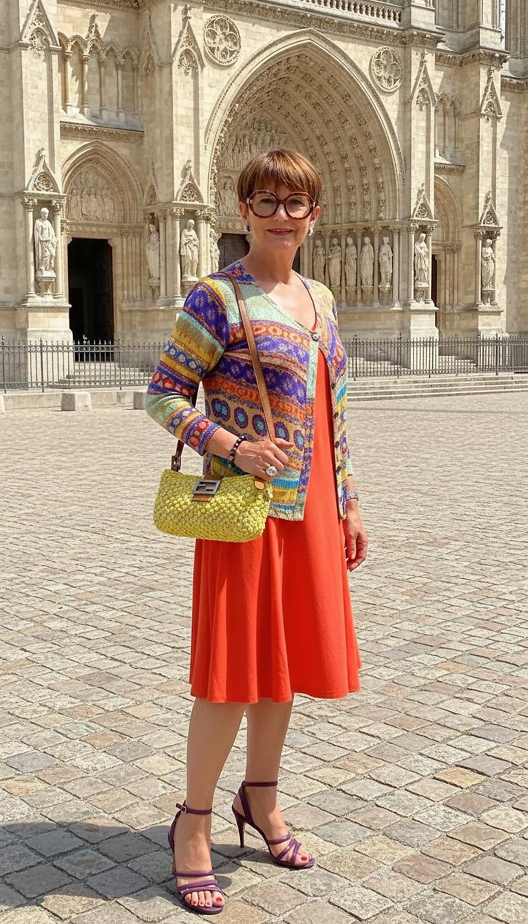 Salvatore Ferragamo & Fendi · Chic Summer Day look in Basilique de Reims, Marne, Champagne-Ardenne, France. by Sylvie_3701 | JoliCloset #2313