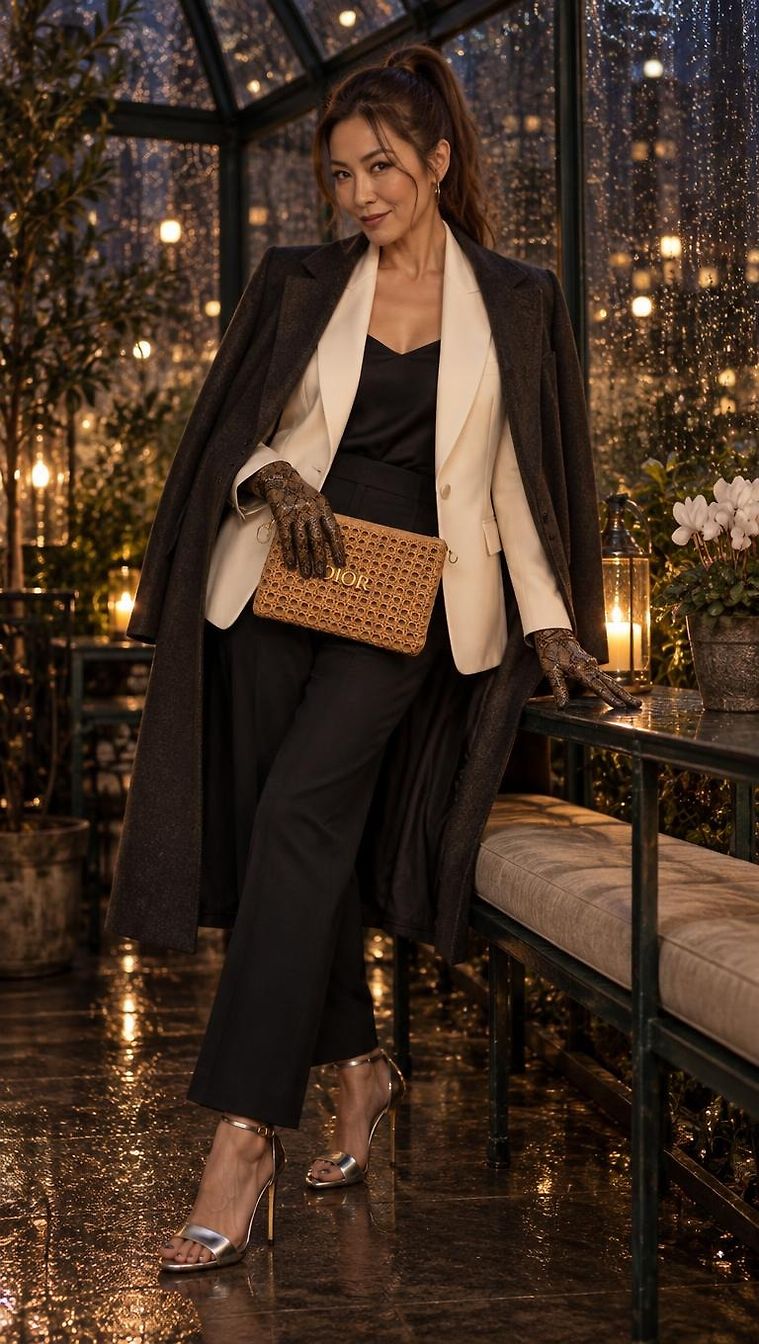 Dior & Casadei · Chic Winter Night look in C by Nadia_1889 | JoliCloset #4420